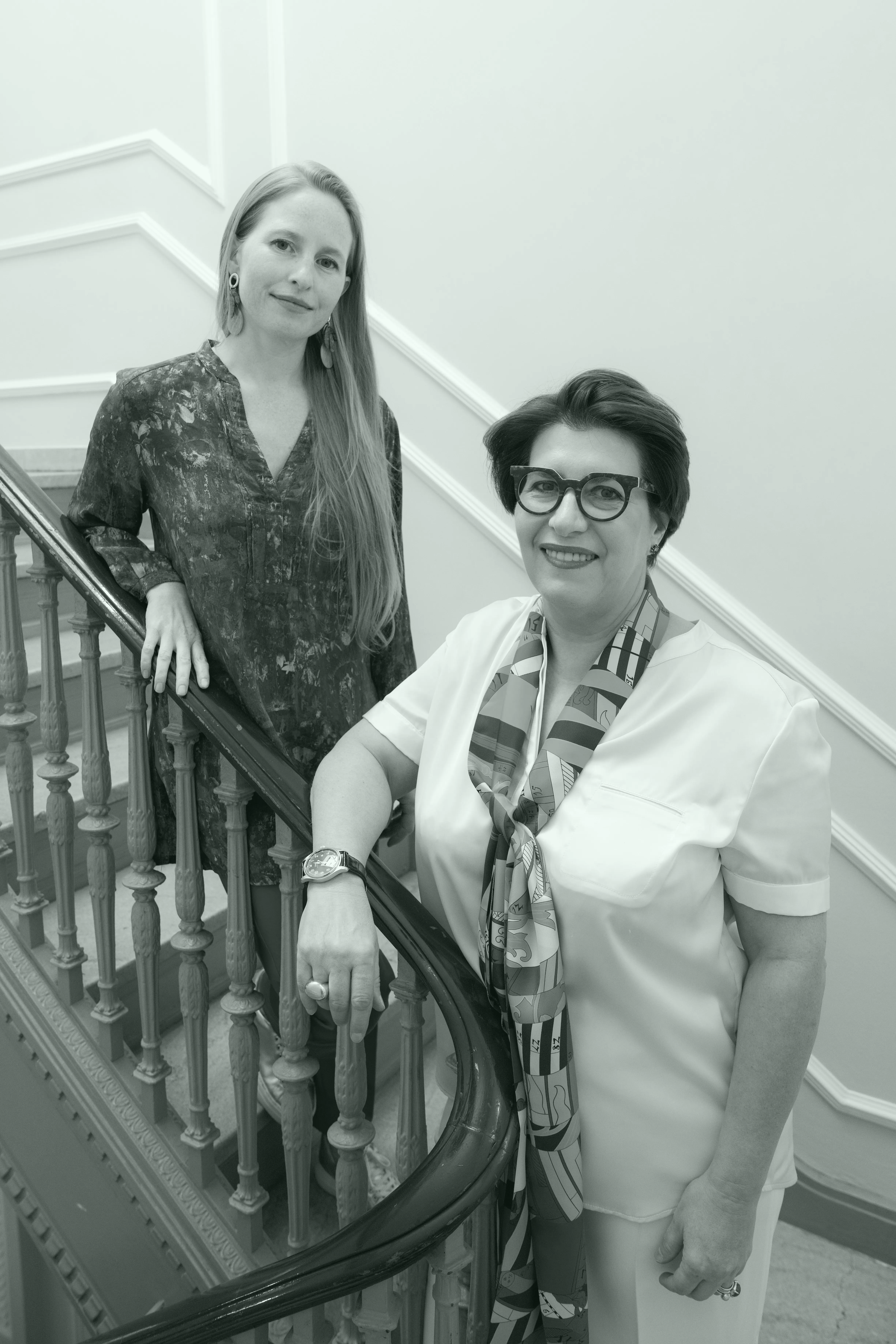 Molly and Véronique in a staircase